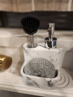 New Kitchen sink soap dispenser and sponge holder