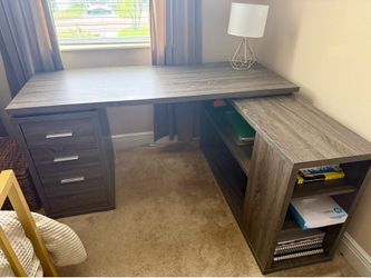 Desk L shape brown/grey