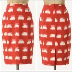 Anthropologie Red Ackerman Skirt