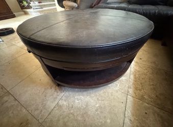 Leather Ottoman