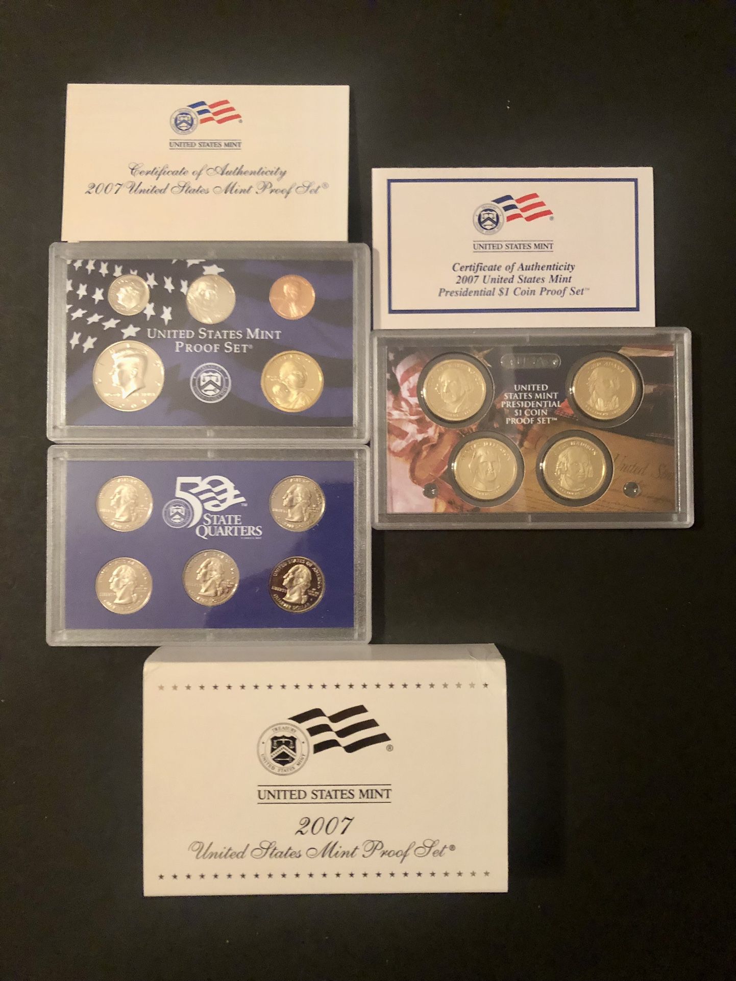 Coins – Proof Set – 2007S Brilliant Uncirculated In Original Mint Packaging – Total 14 Coins