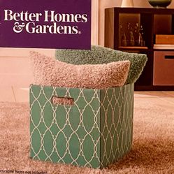 Better Homes and Gardens Storage Cubes- Teal Trellis  $5