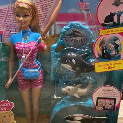 Trio Of SeaWorld Barbies (one Male, Two Female) Not Made Anymore