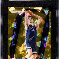 2024-25 Panini Prizm Zach Edey #249 Gold Prizm /10 (RC) SGC 9