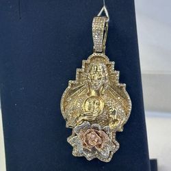 Diamond Encrusted Jesus Pendant