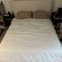 Queen Upholstered Panel Bed frame