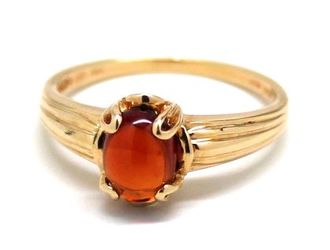 Ladies Garnet/14K Gold Birthstone Ring