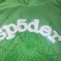 Sp5der Hoodie Lime Green Size L