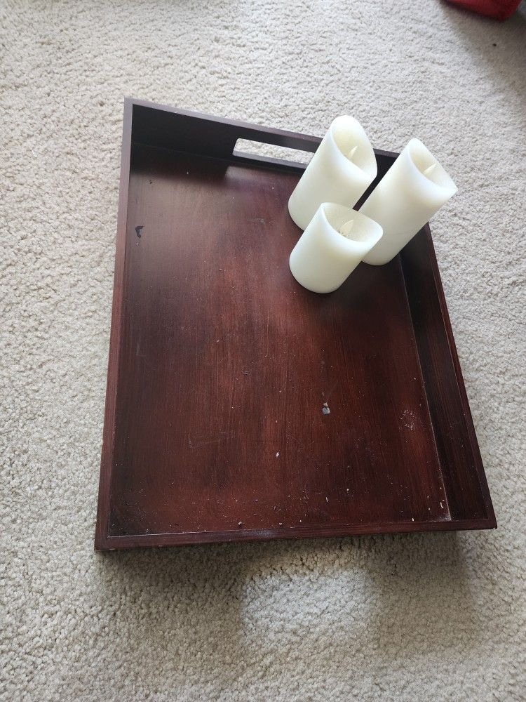 Breakfast Tray And Battery Power Candles