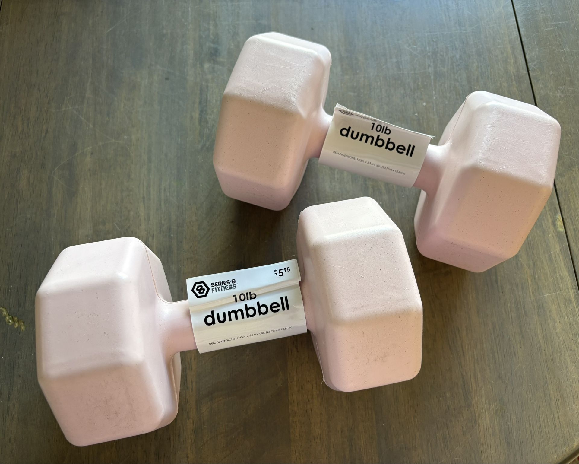 Brand New 10lb Pink Dumbbells 