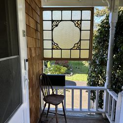 Framed Antique Leaded Windows