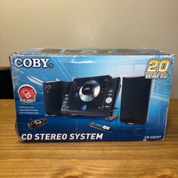 COBY CX-CD377 CD Stereo System AM/FM AUX Input New Open Box