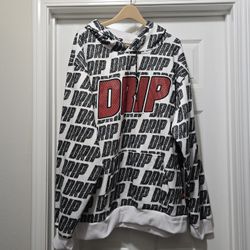 New RGSTR Drip White Black AOP Hoodie Sweatshirt Men's 4X READ