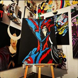 30x40 Canvas One Punch Man Acrylic Painting (Garou)