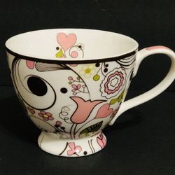 Mary Kay 2011 Multicolor Abstract Floral 12 oz Pedestal Mug Cup