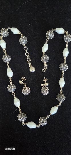 Vintage Ilaria, Peru, Étnica line sterling and chalcedony set