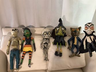 Whimsical Halloween Figurines Set of 6 * Halloween Props * Halloween Decor