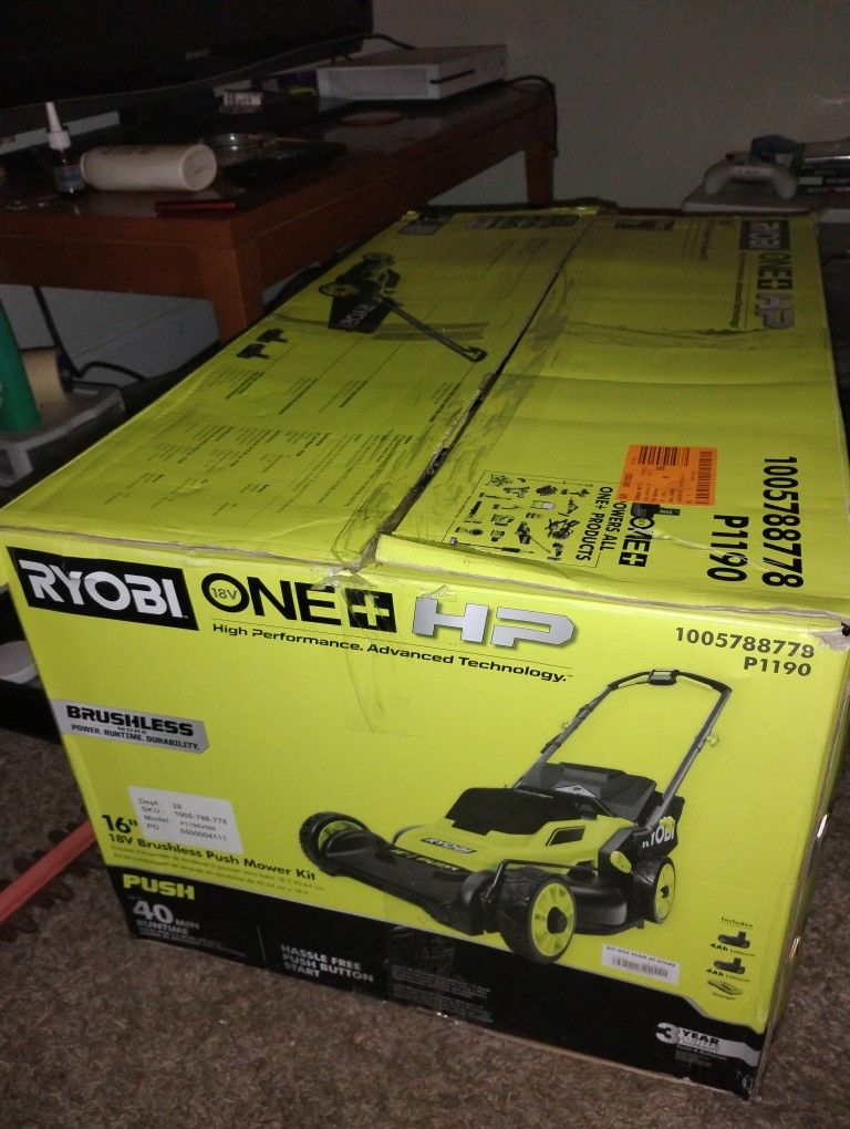 Ryobi Cordless Lawn Mower Battery Included 