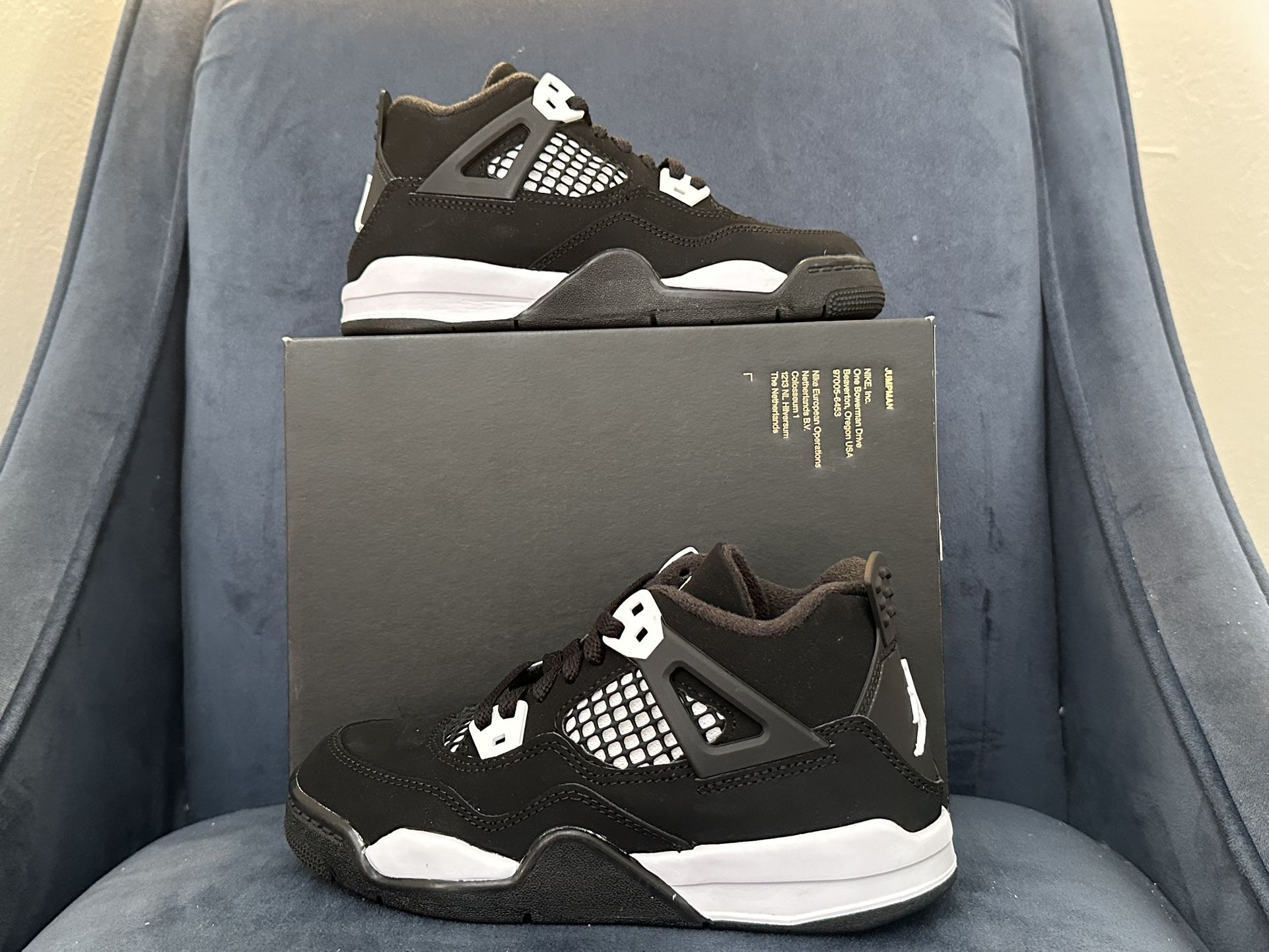 NEW NIKE AIR JORDAN 4 RETRO PS Sz 13c White Thunder