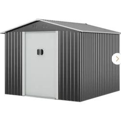 8.4 ft. W x 8.4 ft. D Outdoor Storage Metal Shed Garden Tool Steel Shed with Sliding Doors and Vents(70.56 sq. ft.)