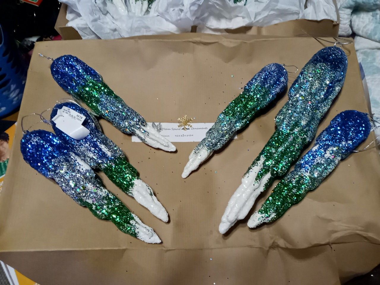 14 Handmade team spirit icicles melting ornaments
