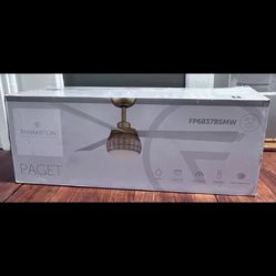 Fanimation FP6837BSMW Paget 52 in Indoor/Outdoor Ceiling Fan Brushed Satin Brass