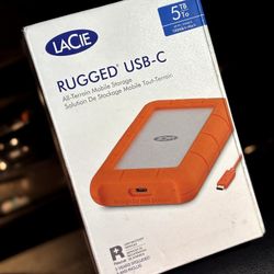 /*\/*\ LACIE 5tb Rugged USB-C Portable Hard Drive 