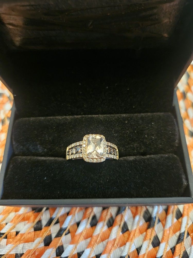 Jared Le Vian Morganite Ring 5/8 ct tw Diamonds 14K Chocolate Gold
