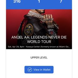 One Ticket To Anuel’s Concert. 