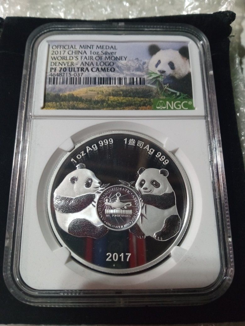 2017 China 1 Oz Silver World's Fair Of Money Denver - Ana Logo Proof Coin