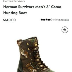 Camo Working Boots Size 8