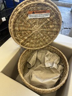 Woven Storage Ottoman - Threshold designed with Studio McGee