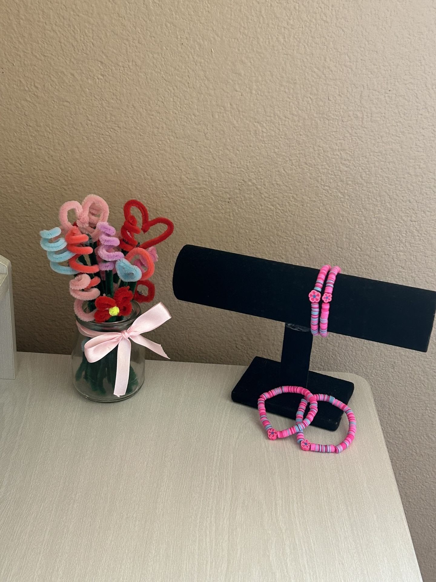 Pink Flower Bracelet