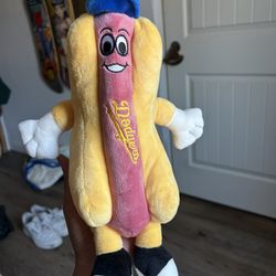 Los Angeles Dodgers Plush Stuffed Hot Dog Toy