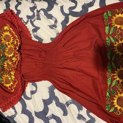 Red Mexican Dress 