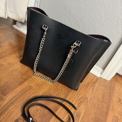 Coach Tote With Chain Straps And Lather Straps