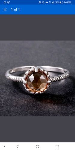 Pretty silver s925 created citrine ring size 8
