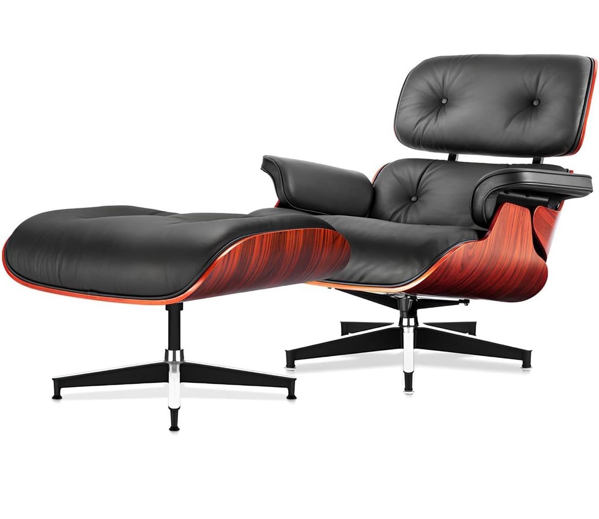 Eames Style Chair Mid-Century Lounge Chair With Ottoman