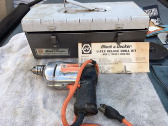 Vintage Black & Decker DRILL Electric Hand Drill With Attachments and  Accessories With Original Black and Decker Case 