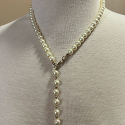 Lariat Pearl Necklace 