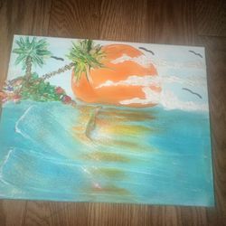 Small Original Ocean Painting 