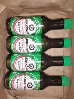 4 bottles of Kikkoman Less sodium soy sauce