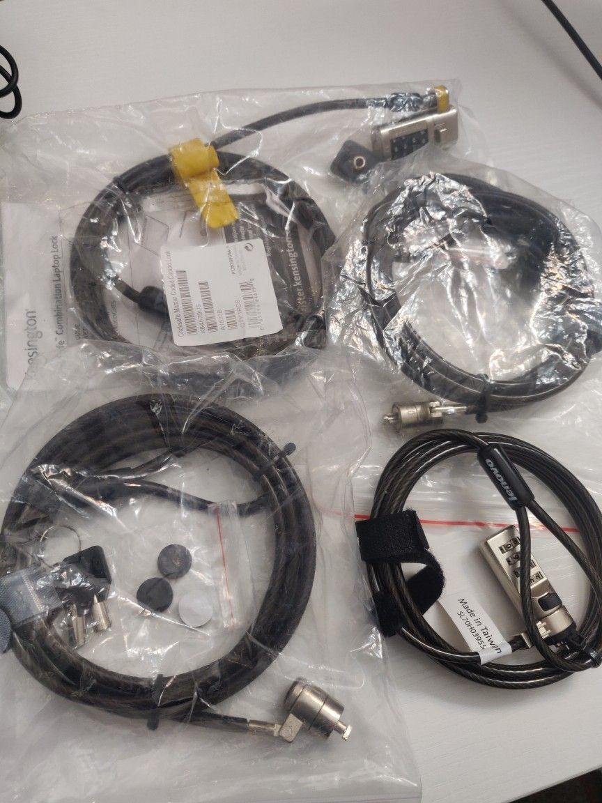 Lenovo Cable Laptop Lock, 100% Brand New, purchased $25, now $10 for 1, $40 for 4.