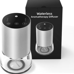 Waterless Diffuser,Metal Housing Waterless Essential Oil Diffuser,Waterless Diffusers for Home Car Room Office Hotel Bathroom Light Diffuser with 100M