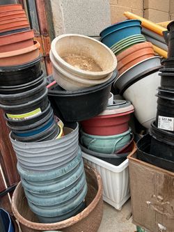 $30 For All,  Over 100 pots for plants Black & Ceramic Containers of All sizes