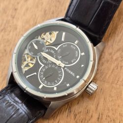 Fossil Twist ME1038 Men's Watch - Black Dial - Leather Strap