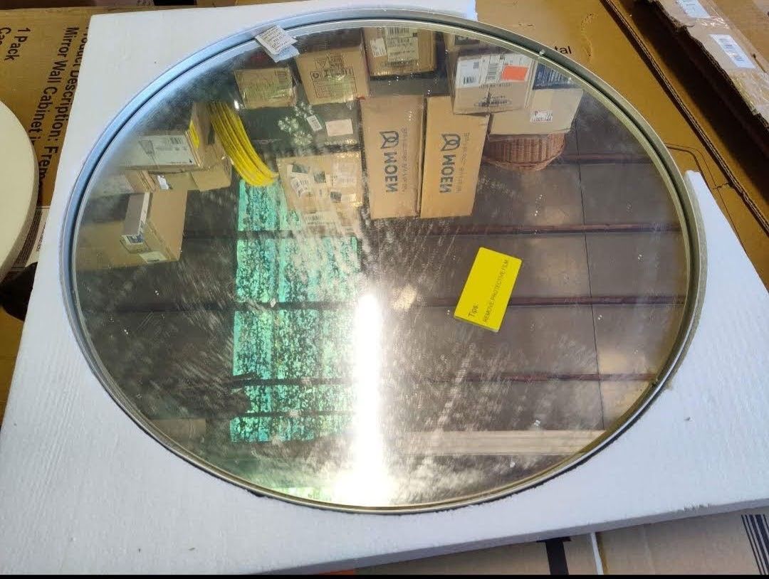 Paihome 24" Round Mirror In Silver