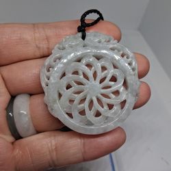 Certified A Green Jade Jadeist Dragon Pdnt Rope 2"