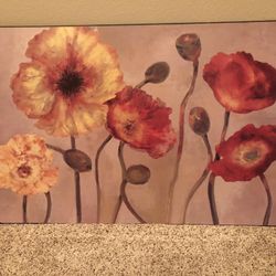 36x24” Flower Artwork For Wall 