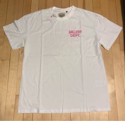 Gallery Dept. White T-Shirt Pink Logo Size Medium